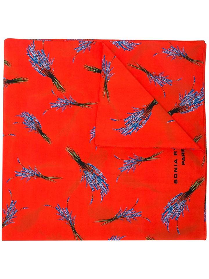 Sonia Rykiel Lavender Print Scarf - Red