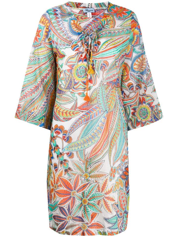 Blumarine Printed Beach Dress - White