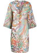 Blumarine Printed Beach Dress - White