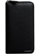 Burberry Grainy Leather Ziparound Wallet - Black