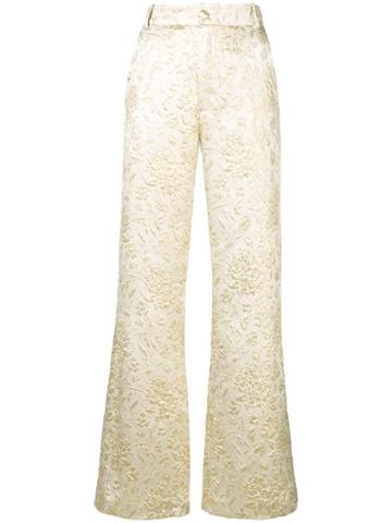 Palomo Spain High Rise Flared Trousers - Neutrals