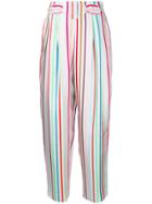 Emporio Armani Striped Printed Loose Trousers - Multicolour