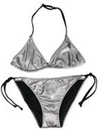 Mc2 Saint Barth Kids Metallic-effect Bikini - Silver