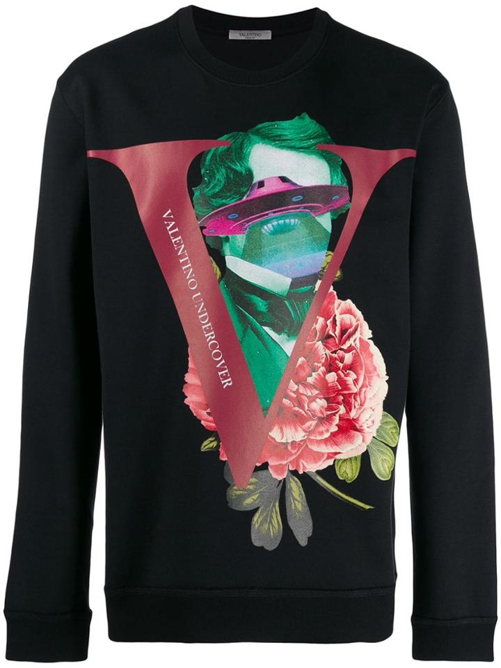 Valentino X Undercover Print Crew-neck Sweater - Black