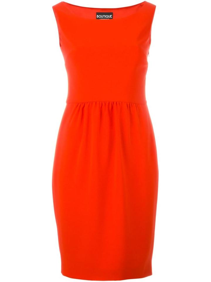 Boutique Moschino Boat Neck Sleeveless Dress, Women's, Size: 40, Red, Triacetate/polyester/spandex/elastane/rayon