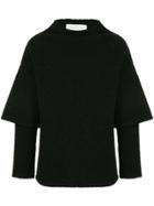 Strateas Carlucci Hybrid Oversized Short Sleeve Sweater - Black