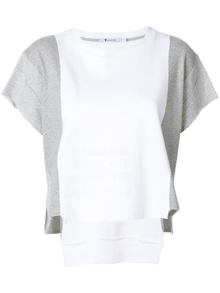 T By Alexander Wang Waffle Colour Block T-shirt - White