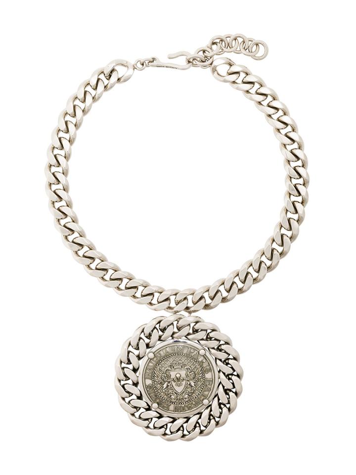 Balmain Chunky Medallion Necklace - Metallic