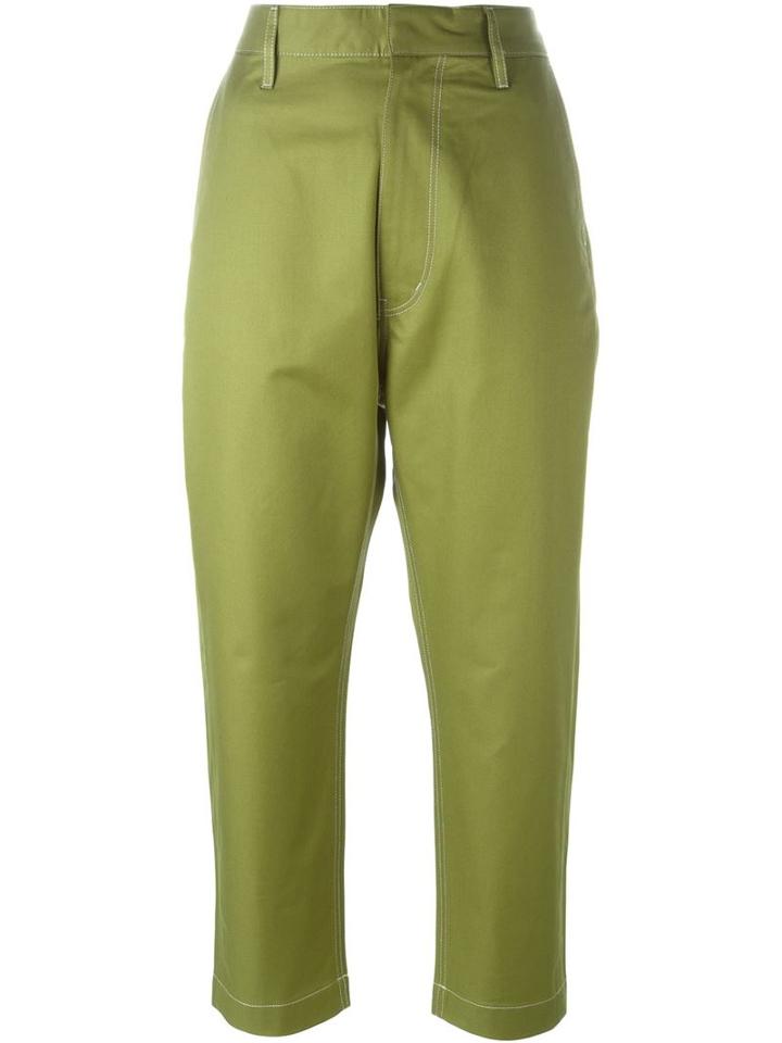 Golden Goose Deluxe Brand Cropped Trousers, Women's, Size: S, Green, Cotton/polyester