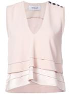 Derek Lam 10 Crosby - Layered Trapeze Hem Shell Top - Women - Polyester/triacetate - 0, Nude/neutrals, Polyester/triacetate