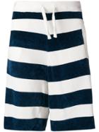 Laneus Striped Track Shorts - Blue