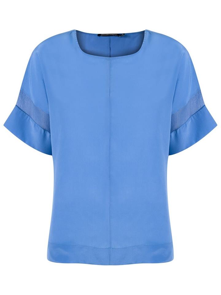 Reinaldo Lourenço Panelled Blouse, Women's, Size: 42, Blue, Silk