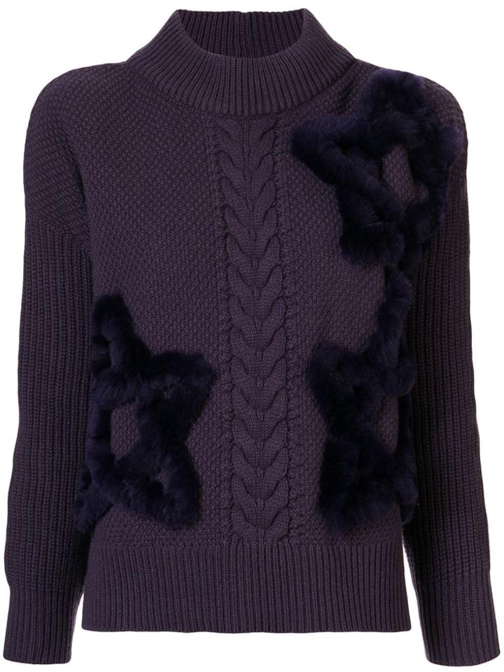 Lorena Antoniazzi Star Embroidered Jumper - Purple