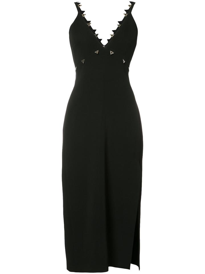 David Koma Metal Embroidered Dress - Black