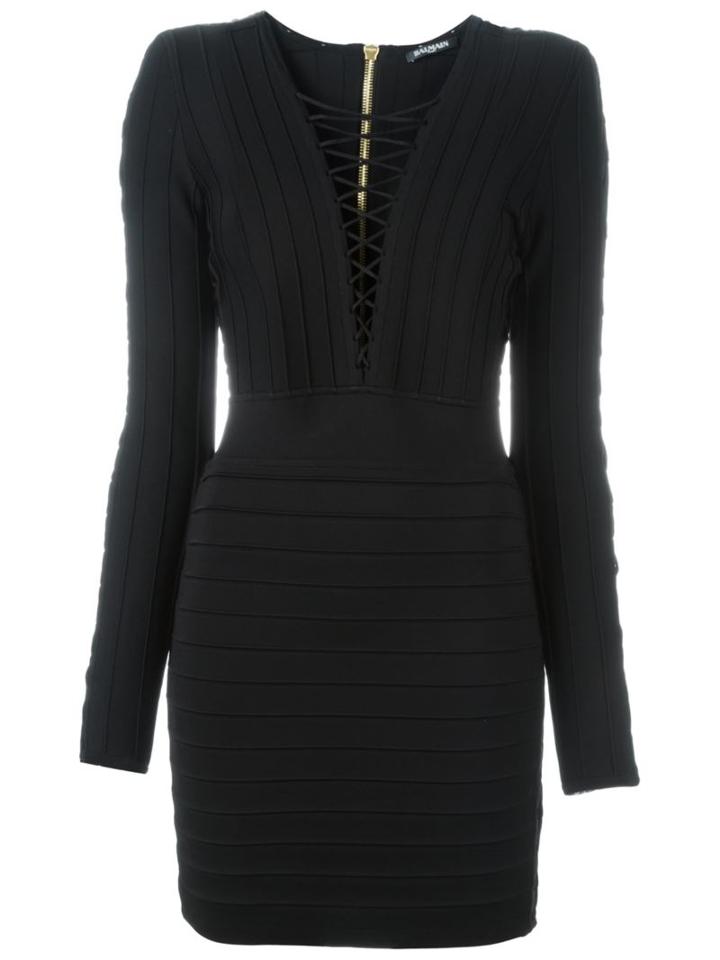 Balmain Lace Up Dress
