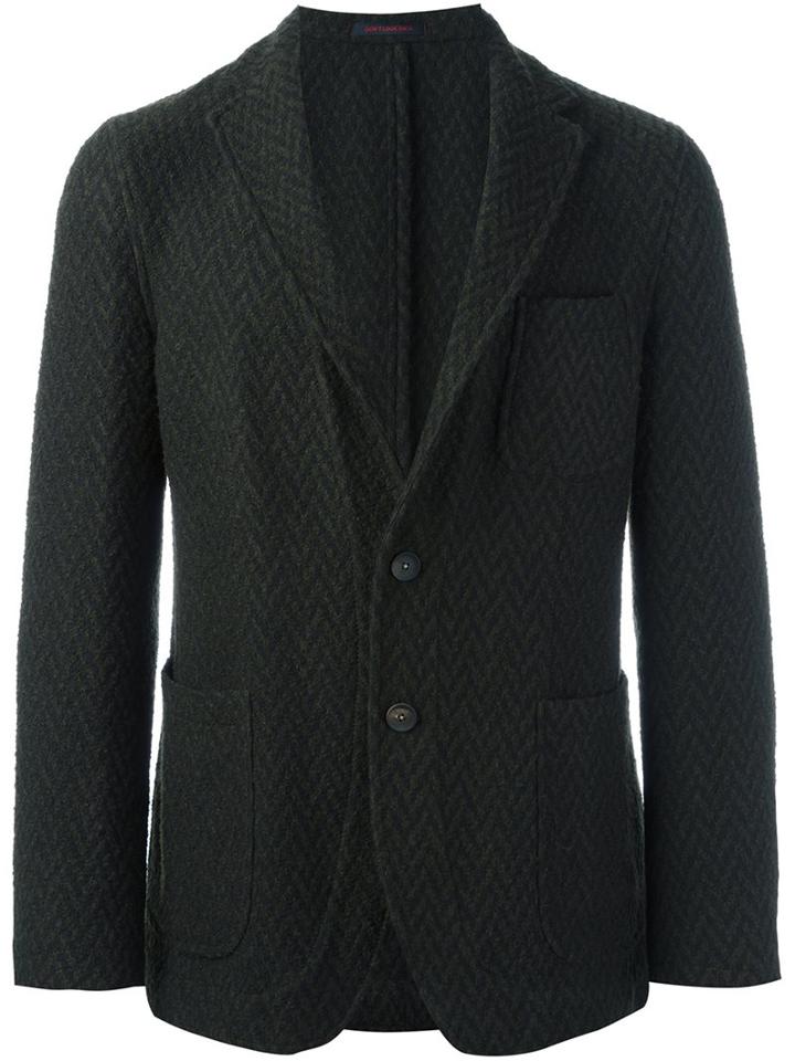 The Gigi 'angie' Buttoned Blazer, Men's, Size: 52, Green, Cotton/nylon/virgin Wool