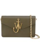 J.w.anderson Logo Plaque Shoulder Bag, Women's, Green, Calf Leather/metal