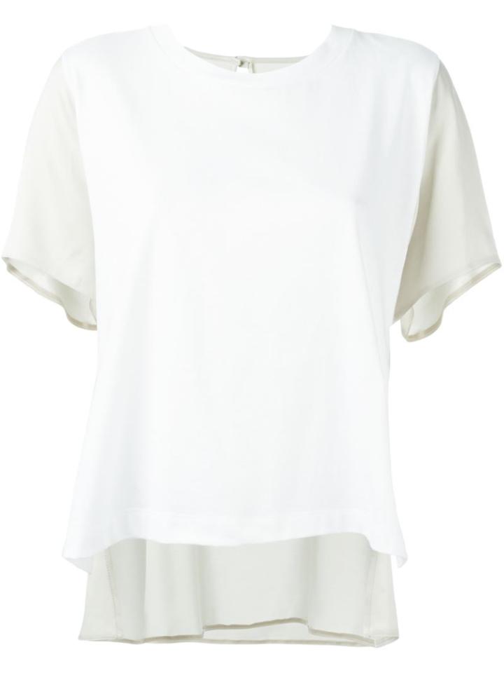 Mm6 Maison Margiela Cupro Satin T-shirt, Women's, Size: L, Nude/neutrals, Cupro/modal/cotton