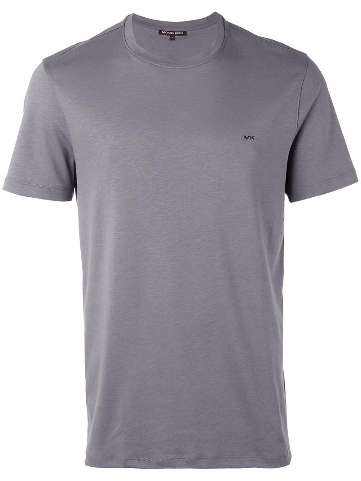 Michael Kors - Logo Plaque T-shirt - Men - Cotton - L, Grey, Cotton