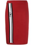 Gcds Logo Stripe Skirt - Red
