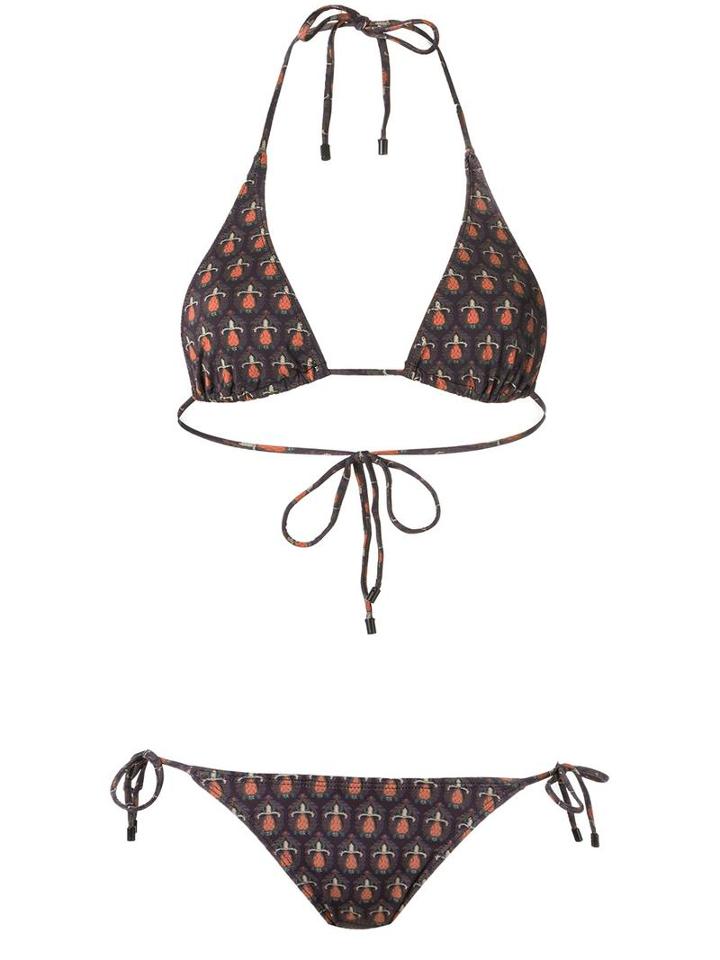 Osklen - Printed Bikini Set - Women - Polyamide/spandex/elastane - P, Brown, Polyamide/spandex/elastane