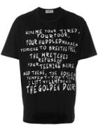 Yohji Yamamoto Quote Print T-shirt, Men's, Size: 40, Black, Cotton