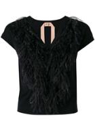 No21 Feather Detail Knitted Top - Black