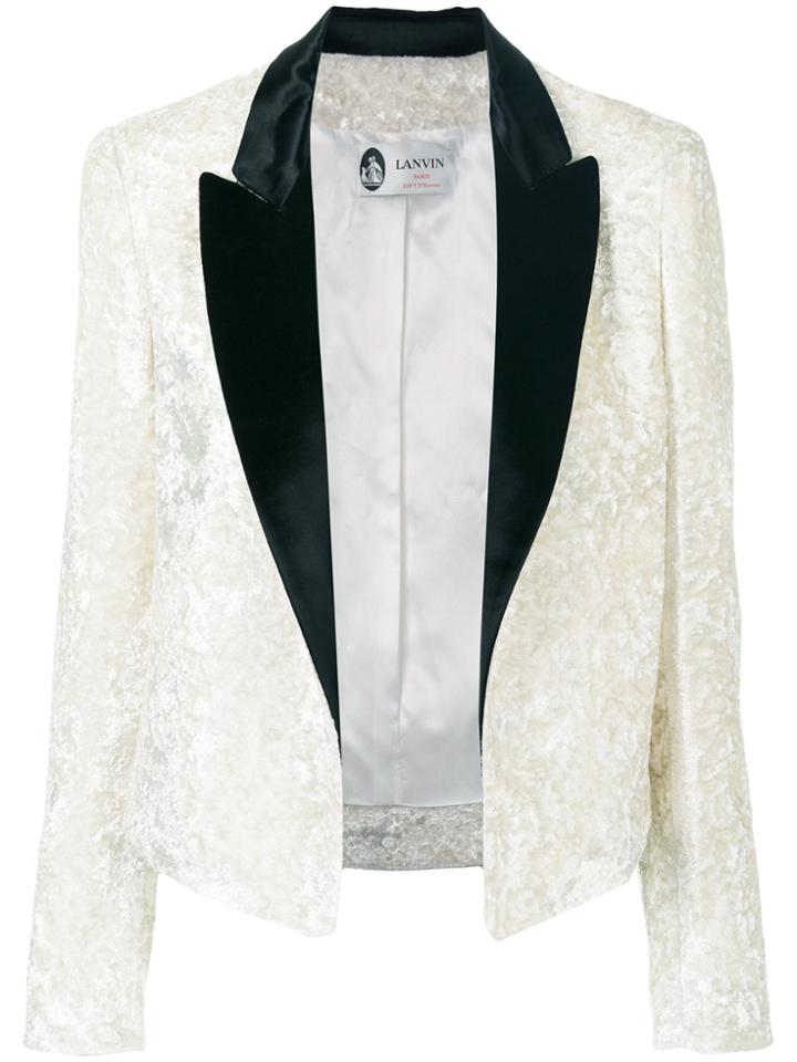 Lanvin Two-tone Velvet Jacket - White