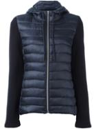 Closed Knitted Sleeve Puffer Jacket, Women's, Size: Xs, Blue, Nylon