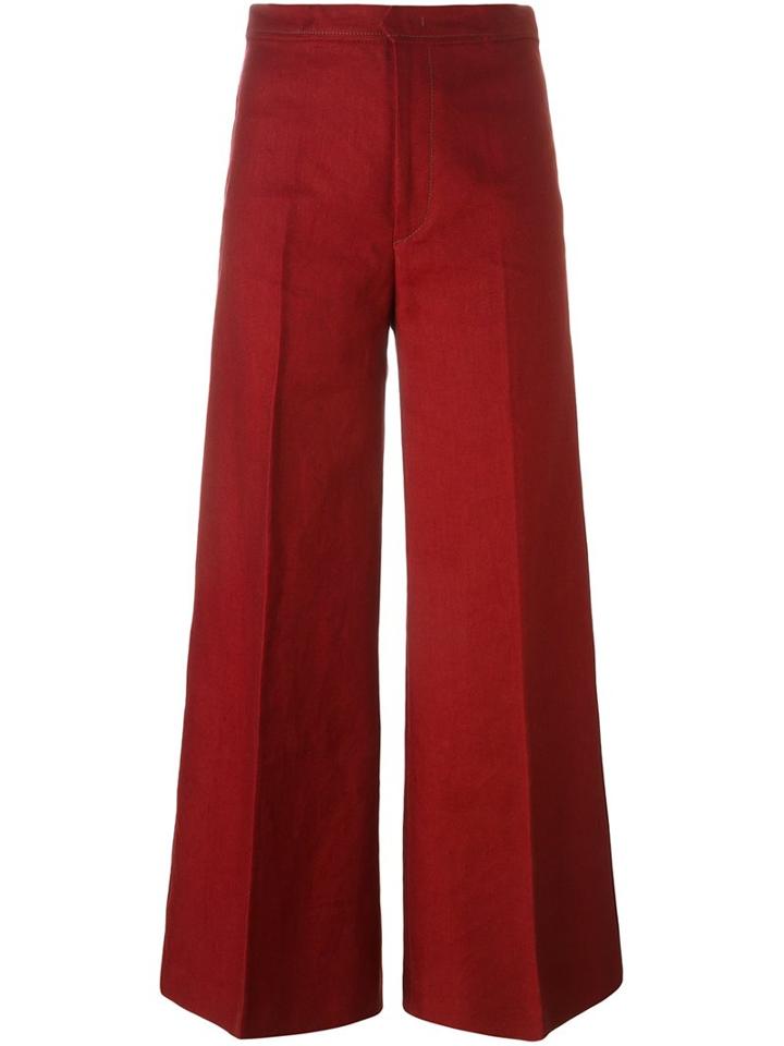Isabel Marant 'steve' Trousers, Women's, Size: 40, Red, Cotton/linen/flax