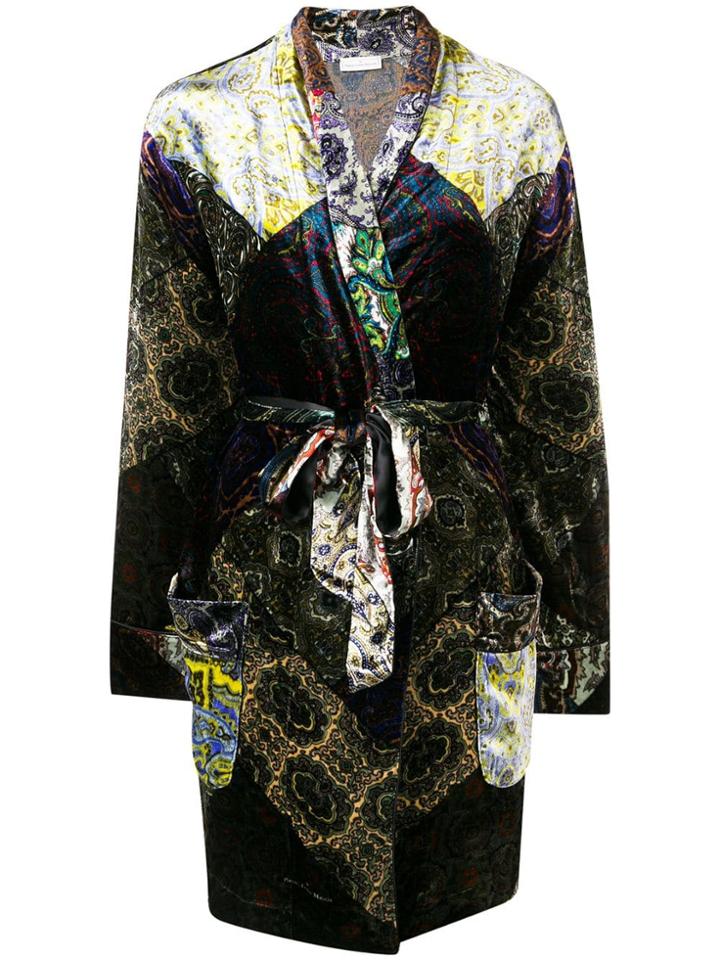 Pierre-louis Mascia Belted Kimono Coat - Blue
