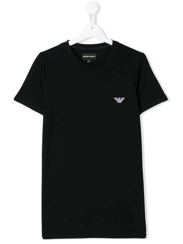 Emporio Armani Kids Teen Chest Logo T-shirt - Blue