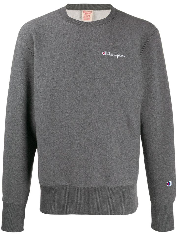 Champion Embroidered Logo Jumper - Grey