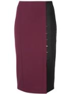 Yigal Azrouel - Crocodile Effect Pencil Skirt - Women - Polyamide/spandex/elastane/viscose - 8, Red, Polyamide/spandex/elastane/viscose