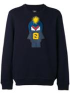 Fendi - Embroidered Sweatshirt - Men - Cotton/wool - 54, Blue, Cotton/wool