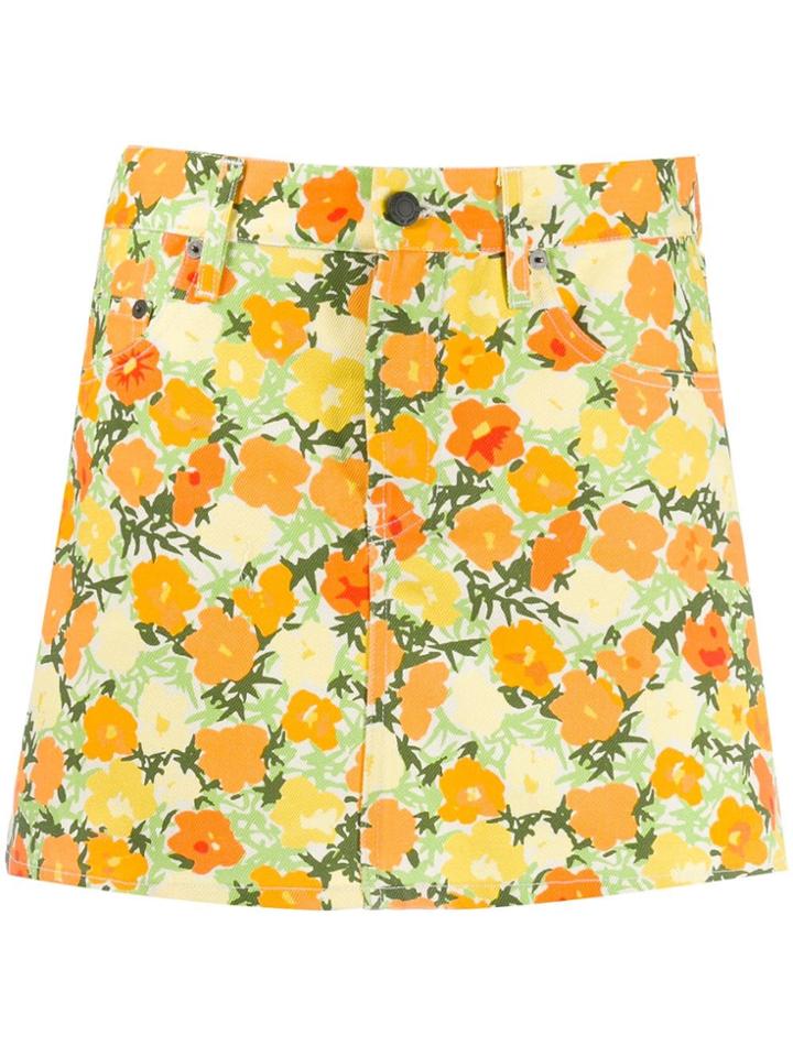 Simon Miller Short Floral Skirt - Yellow
