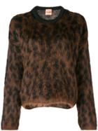 Nude Leopard Print Sweater - Brown