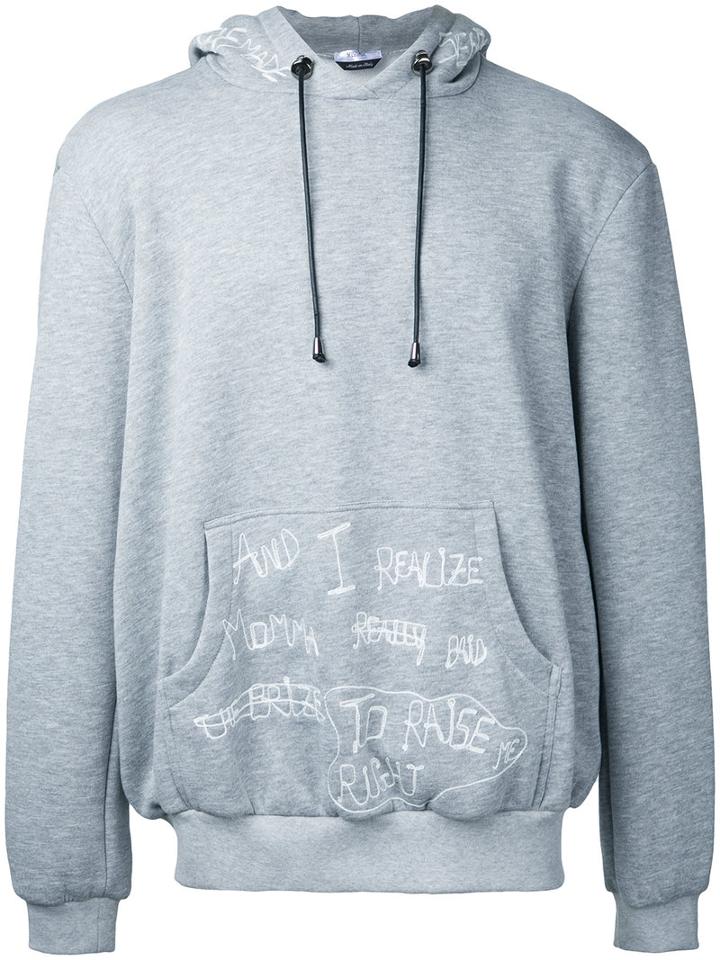 Selfmade By Gianfranco Villegas - Embroidered Camouflage Panel Hoodie - Men - Cotton - 50, Grey, Cotton