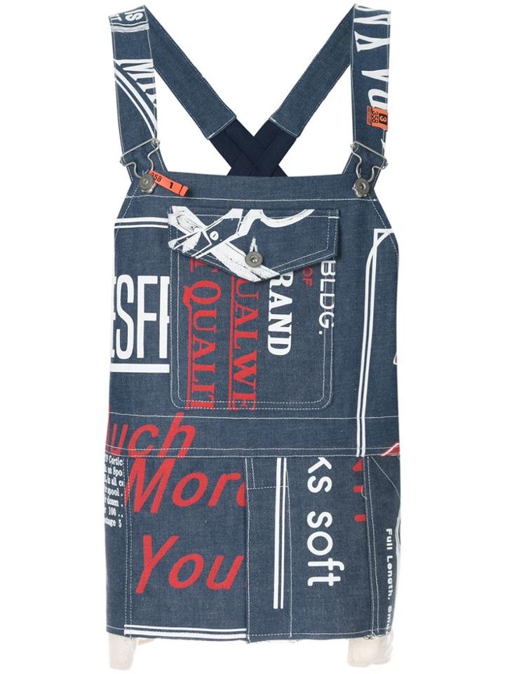 Maison Mihara Yasuhiro Pinafore Denim Dress - Blue