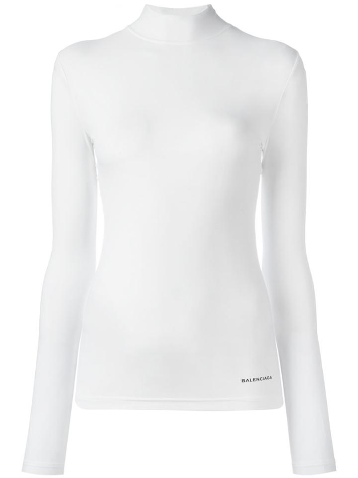 Balenciaga Roll Neck Jumper, Women's, Size: Medium, White, Polyamide/spandex/elastane