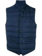 Herno Padded Vest, Men's, Size: 52, Blue, Polyamide/polyurethane/feather Down