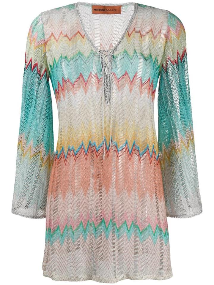 Missoni Mare Embroidered Shift Blouse - Blue