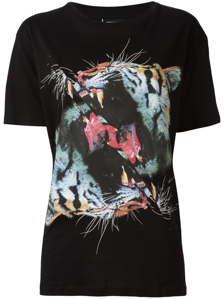 Marcelo Burlon County Of Milan - Tiger Print T-shirt - Women - Cotton - Xs, Black, Cotton