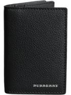 Burberry Grainy Leather Folding Card Case - Black