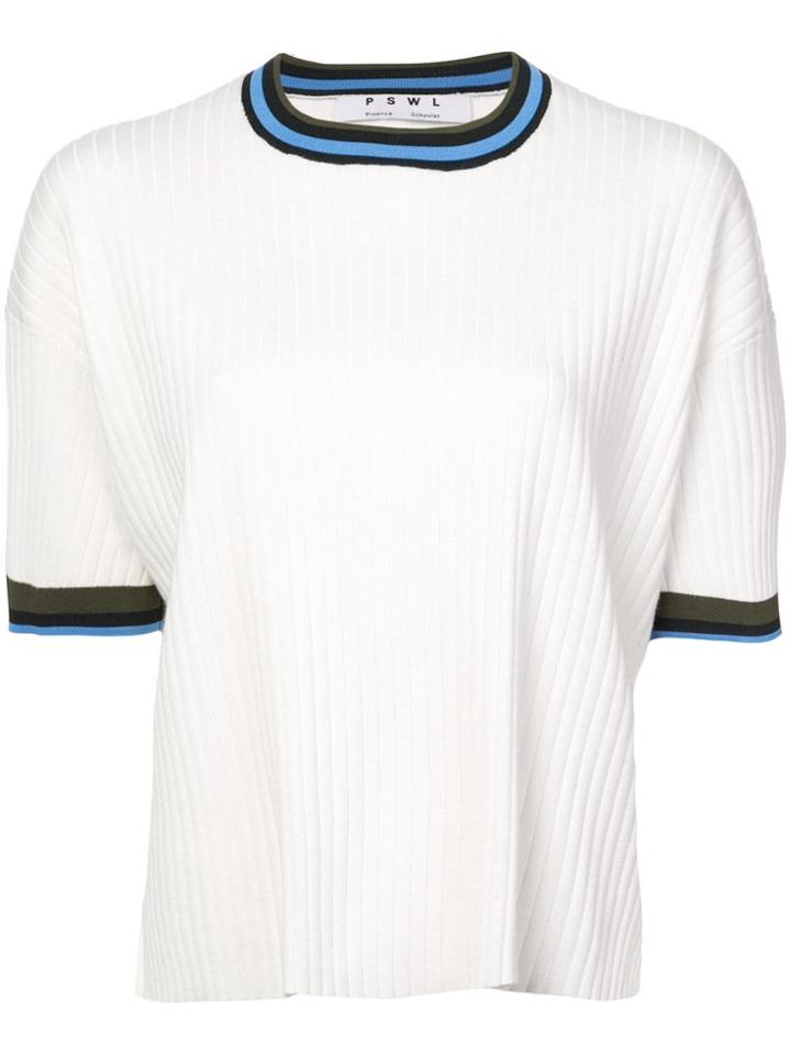 Proenza Schouler S/s Knit Top-lightweight Rib - White