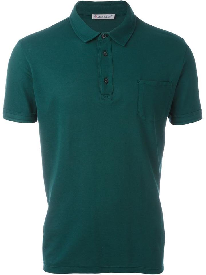 Moncler Classic Polo Shirt, Men's, Size: M, Green, Cotton