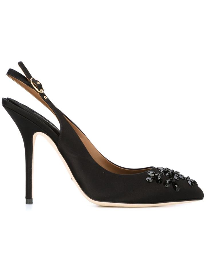 Dolce & Gabbana Embellished Slingback Pumps - Black