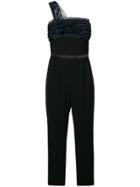 Emporio Armani Strappy One Shoulder Jumpsuit - Black
