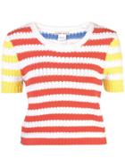 Alice+olivia Ciara Knitted Cropped Top - Multicolour