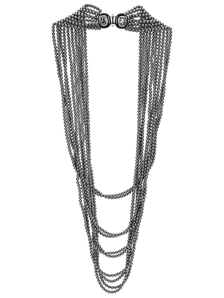 Oscar De La Renta Multi Strand Pearl Necklace, Women's, Grey